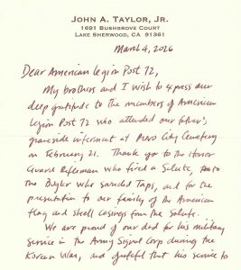Thank You From John A Taylor Jr. photo 1
