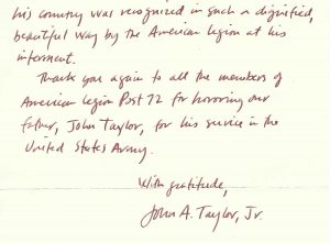 Thank You From John A Taylor Jr. photo 2
